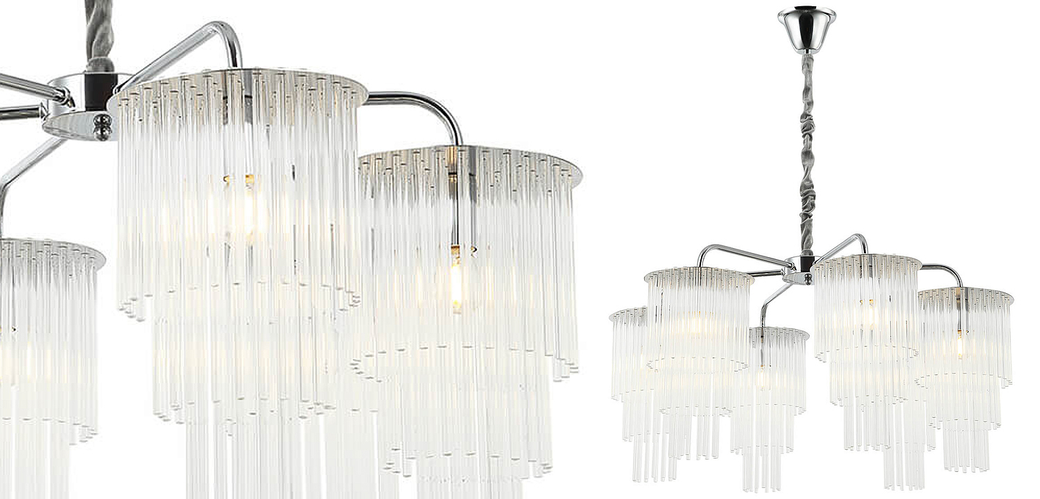 Люстра Harrison Chandelier chrome 6 lamp Люстра Harrison Chandelier chrome 6 lamp - Loft-Concept в Ульяновске