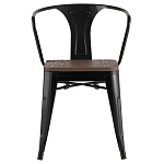 Черный глянцевый стул с сиденьем из натурального дерева TOLIX варинант исполнения - 2 | Loft Concept в Ульяновске