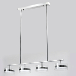 Люстра светодиодная с 4-мя круглыми прозрачными плафонами цилиндрической формы из акрила и стекла с пультом для регулировки света Glass Lamp Chromium варинант исполнения - 4 | Loft Concept в Ульяновске