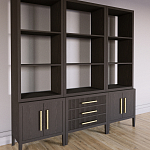 Модульный стеллаж Primo из трех составных элементов Темный орех варинант исполнения - 3 | Loft Concept в Ульяновске