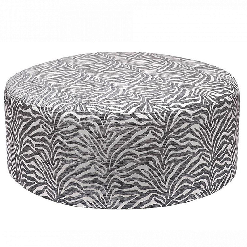 Пуф круглый с принтом Beige Jacquard Бежевый в Ульяновске | Loft Concept 