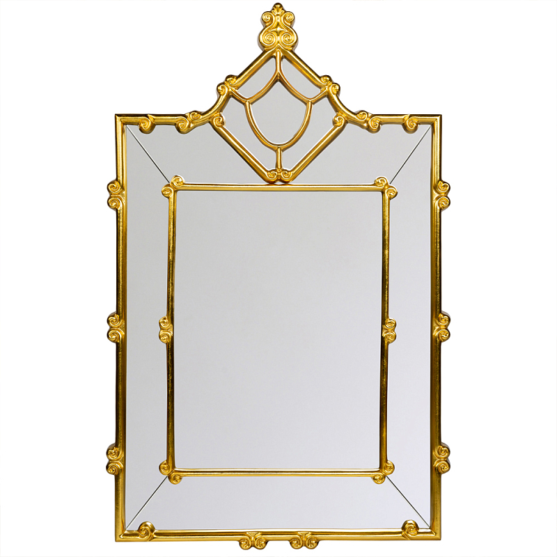 Зеркало прямоугольное Golden Classic Ornament Mirror Золотой в Ульяновске | Loft Concept 