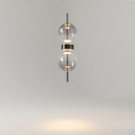 Подвесной светильник с плафоном из стекла с зеркальным градиентом Double Moon варинант исполнения - 6 | Loft Concept в Ульяновске