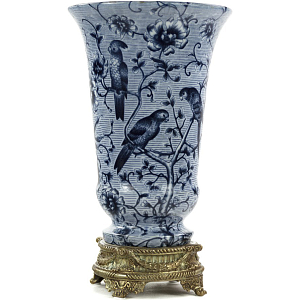 Ваза Blue and Bronze Parrots