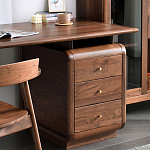 Стол рабочий округлой формы с 3-мя ящиками  Working Moonnut Table варинант исполнения - 7 | Loft Concept в Ульяновске