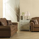 Настольная лампа с фарфоровым основанием бежевого цвета с рисунком и плиссированным абажуром на темной подставке Elstead Lighting варинант исполнения - 11 | Loft Concept в Ульяновске