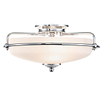 Потолочный светильник со стеклянным плафоном на изогнутых кронштейнах Quoizel  варинант исполнения - 7 | Loft Concept в Ульяновске