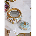 Шкатулка с крышкой из голубого фарфора с риунком птиц и цветов Blue Garden варинант исполнения - 4 | Loft Concept в Ульяновске