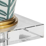 Настольная лампа овальная с тропическим принтом Stylized Aalm Leaves Motif варинант исполнения - 2 | Loft Concept в Ульяновске