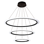 Люстра подвесная светодиодная с тремя черными кольцами и пультом управления Ring Horizontal варинант исполнения - 1 | Loft Concept в Ульяновске