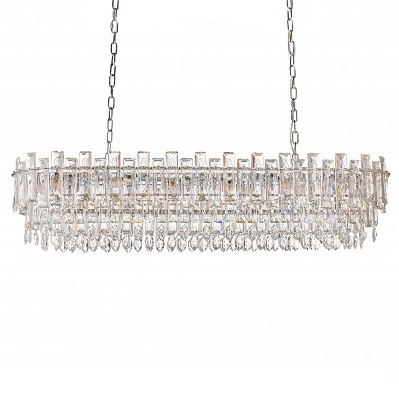 Люстра овальная с хрустальными подвесками Gorgeous Crystal Light Хром Прозрачный Золотой в Ульяновске | Loft Concept 