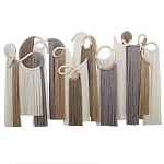 Настенный декор с бахромой белого и бежевого цвета Abstraction I варинант исполнения - 3 | Loft Concept в Ульяновске