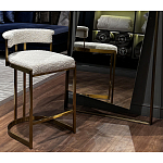 Стул барный букле бежевый с каркасом цвета матовое золото Tactility варинант исполнения - 5 | Loft Concept в Ульяновске