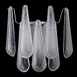 Бра с подвесками из рифленного стекла в форме капель на основании цвета хром Textured Glass варинант исполнения - 2 | Loft Concept в Ульяновске