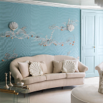 Обои с вышивкой ручной работы Amami Waves Moonbeam colourway on silk moire варинант исполнения - 1 | Loft Concept в Ульяновске