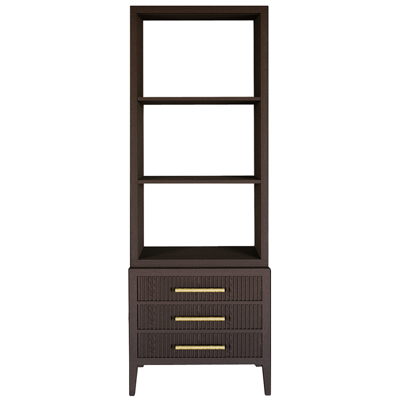 Этажерка Primo с ящиками шпон Темный орех Темный дуб Золотой в Ульяновске | Loft Concept 