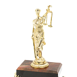 Часы настольные бронзовые из натурального камня Яшма с декором в виде Фемиды Themis Stone Clock варинант исполнения - 3 | Loft Concept в Ульяновске