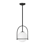 Подвесной светильник с белым плафоном в форме шара в арочной подвеске Hinkley варинант исполнения - 1 | Loft Concept в Ульяновске