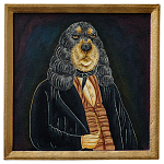 Картина в квадратной раме Chinoiserie Spaniel Dog Portrait варинант исполнения - 1 | Loft Concept в Ульяновске