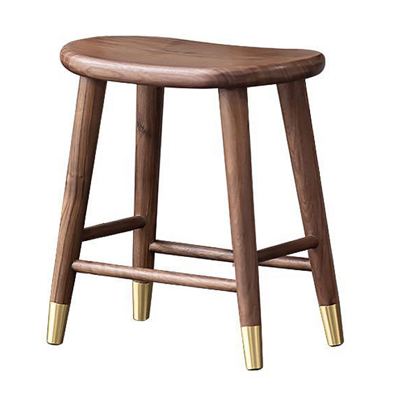 Табурет деревянный на золотистых ножках Moon Walnut Furniture Орех Золотой Табурет деревянный на золотистых ножках Moon Walnut Furniture Орех Золотой в Ульяновске | Loft Concept