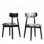 Стул обеденный деревянный с цветочной обивкой Foshan Chair варинант исполнения - 1 | Loft Concept в Ульяновске