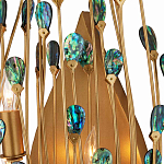 Бра настенное золотое с декором из бирюзовых элементов Peacock Tail варинант исполнения - 1 | Loft Concept в Ульяновске