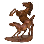 Статуэтка из дерева в виде лошадей Scowns варинант исполнения - 1 | Loft Concept в Ульяновске