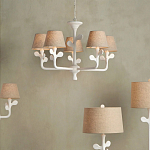 Настольная лампа с белым каркасом и тканевым абажуром Natural Stems варинант исполнения - 5 | Loft Concept в Ульяновске