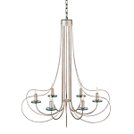 Люстра серебряного цвета с изогнутыми элементами каркаса Twisted Iron Chandelier варинант исполнения - 1 | Loft Concept в Ульяновске