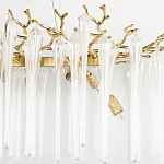 Люстра подвесная прямоугольная с бронзовыми акцентами и прозрачными стеклянными каплями Droplet Chandelier варинант исполнения - 5 | Loft Concept в Ульяновске