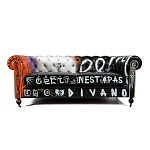 Диван Честерфильд граффити graffiti Orange Sofa натуральная кожа варинант исполнения - 3 | Loft Concept в Ульяновске