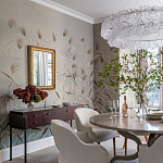 Обои ручная роспись Wild Grasses Special Colourway on Pale Grey dyed silk варинант исполнения - 1 | Loft Concept в Ульяновске