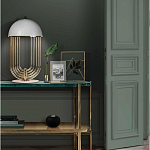 Консоль овальной формы золотая с полкой для хранения Craig варинант исполнения - 3 | Loft Concept в Ульяновске