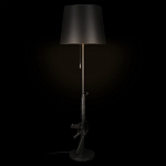 Торшер с черным абажуром и оригинальной ножкой в форме автомата Flos варинант исполнения - 1 | Loft Concept в Ульяновске