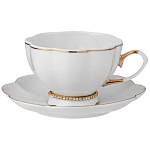 Чайный сервиз из фарфора со стразами на 6 персон 15 предметов Shine Porcelain варинант исполнения - 1 | Loft Concept в Ульяновске