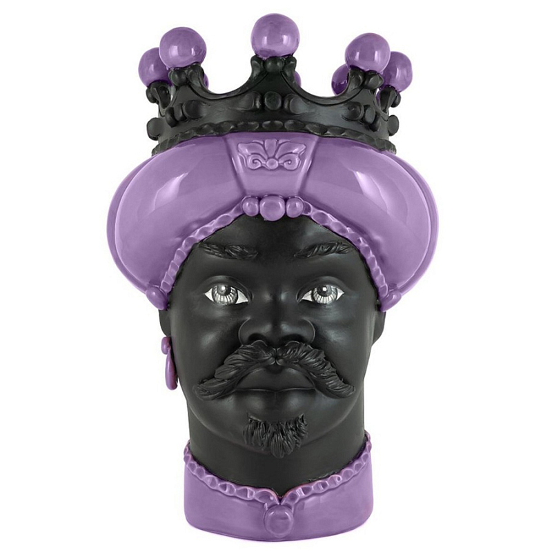 Ваза Vase Moro Man Crown Dark Violet Черный Фиолетовый Ваза Vase Moro Man Crown Dark Violet Черный Фиолетовый в Ульяновске | Loft Concept