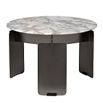 Столик журнальный с круглой мраморной столешницей на трех опорах Marble Stone Drawing варинант исполнения - 1 | Loft Concept в Ульяновске