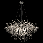 Люстра подвесная с прозрачными стеклянными подвесками в форме капель Диаметр 100 см Droplet Chandelier варинант исполнения - 15 | Loft Concept в Ульяновске