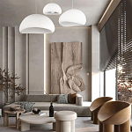 Подвесной светильник с куполообразным белым фактурным абажуром Sergey Makhno варинант исполнения - 7 | Loft Concept в Ульяновске