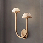 Бра с 2-мя мраморными плафонами на латунном корпусе Light Warm Light варинант исполнения - 3 | Loft Concept в Ульяновске