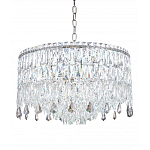 Люстра круглая с хрустальными подвесками на серебряном каркасе Roul Crystal Light варинант исполнения - 6 | Loft Concept в Ульяновске