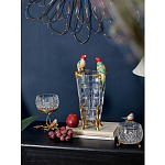 Ваза из прозрачного стекла с бронзовыми ножками и фигурками попугаев Eden Garden porcelain and bronze варинант исполнения - 2 | Loft Concept в Ульяновске