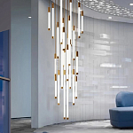 Люстра в современном стиле с 30-ю каскадными светодиодными лампами Golden LED Rain варинант исполнения - 2 | Loft Concept в Ульяновске