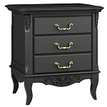 Тумба прикроватная черная из массива бука в стиле прованс Black Provence варинант исполнения - 2 | Loft Concept в Ульяновске