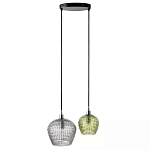 Подвесной светильник каскадный с 2-мя рельефными плафонами Cascade with Relief Lampshades варинант исполнения - 1 | Loft Concept в Ульяновске