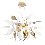 Люстра подвесная с белыми матовыми и золотыми глянцевыми листьями Wintery flovers варинант исполнения - 1 | Loft Concept в Ульяновске