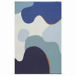 Плед из хлопка синего цвета с абстрактным принтом Elysian Flow Ocean варинант исполнения - 1 | Loft Concept в Ульяновске