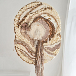 Овальный Современный Гобелен Абстракция в бежевых тонах Shallow варинант исполнения - 1 | Loft Concept в Ульяновске