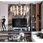 Люстра двухъярусная круглая с текстурными цилиндрическими плафонами Glimpse варинант исполнения - 10 | Loft Concept в Ульяновске