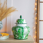 Ваза с зелёными листьями и крышкой Vase Green Leaves варинант исполнения - 3 | Loft Concept в Ульяновске
